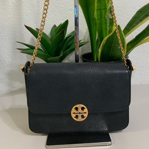 💕👜 TORY BURCH Chelsea Black Crossbody Bag - Picture 3 of 13